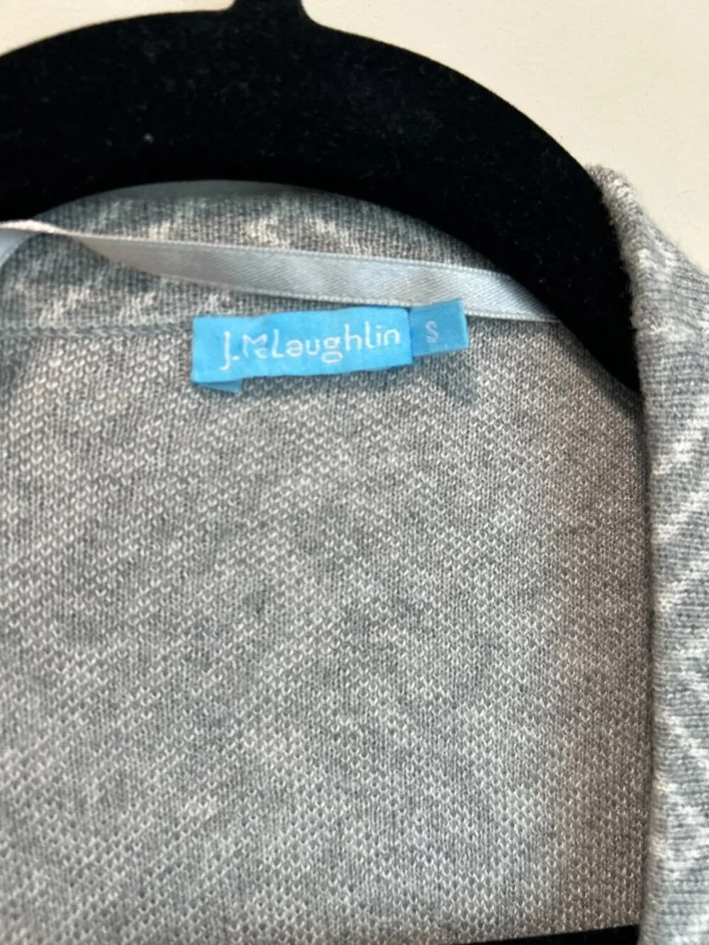 J.McLaughlin Gray Open‎ Front Cardigan Small Cotton Modal Lightweight Sweater